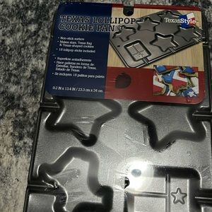 NIB Texas Style Lollipop Cookie Pan non stick makes Texas shaped cookies